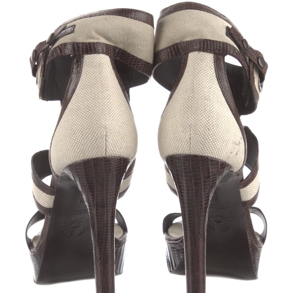 BELSTAFF perfect condition, cream and brown wrapped around the ankle platform, - Picture 4 of 7